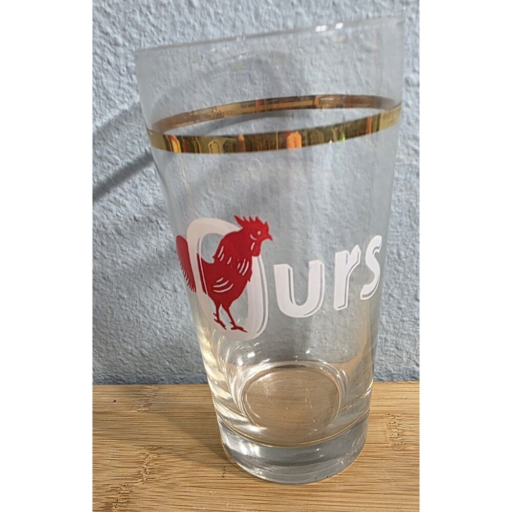Vge Farm Red Rooster "Ours" Glass Replacement  Glass For Cocktail Glass Set